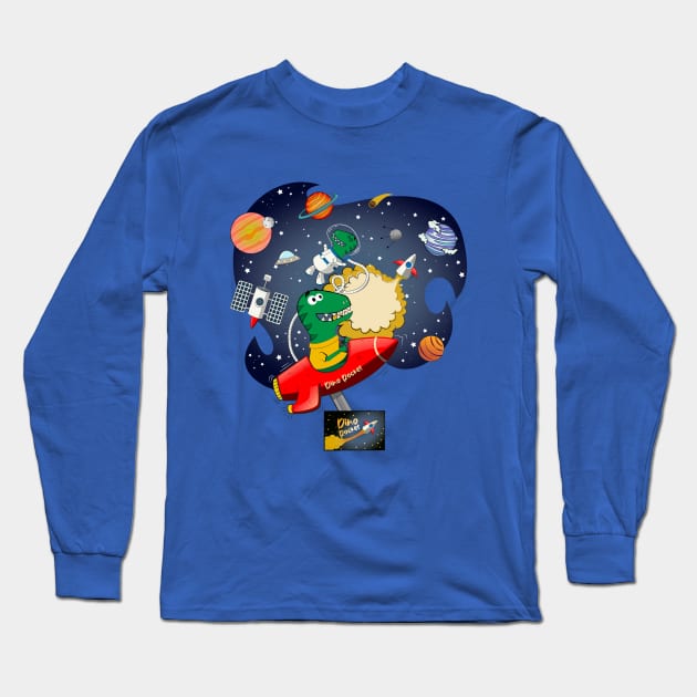 Dino Rocket Long Sleeve T-Shirt by HarlinDesign